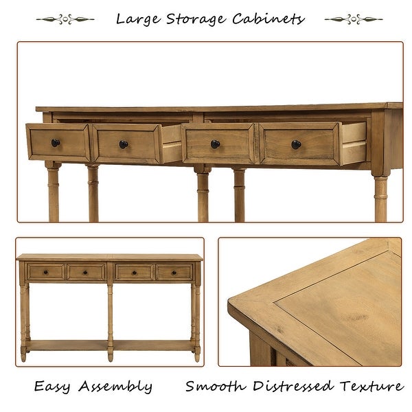 Nestfair Console Table with Drawers and Shelf