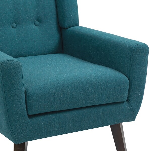 Modern Cotton Linen Upholstered Armchair Tufted Accent Chair