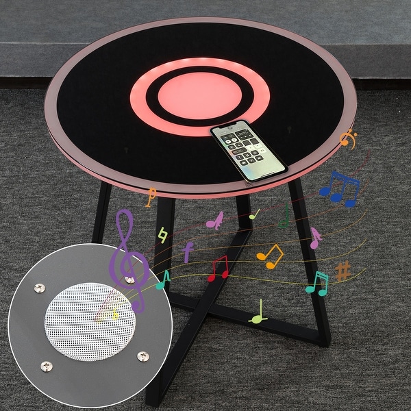 Multifunctional Side Table with Lamp and Music