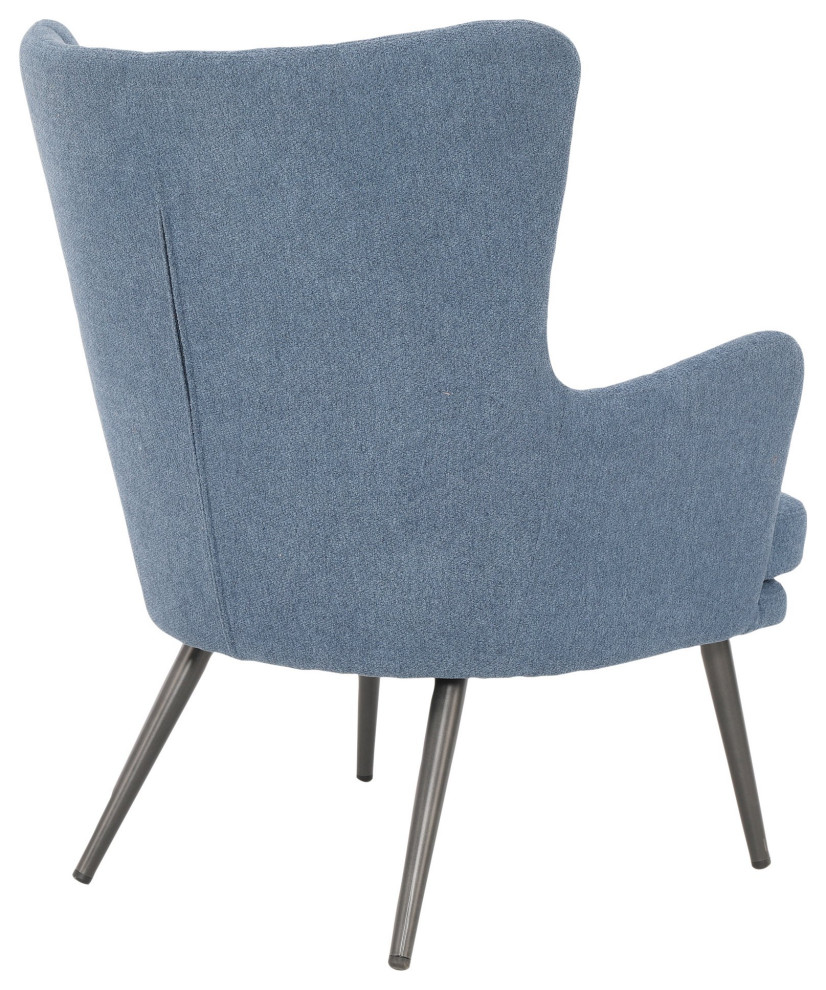 Retro Modern Accent Chair  Polyester Seat and Channel Tufted High Back   Midcentury   Armchairs And Accent Chairs   by Declusia  Houzz