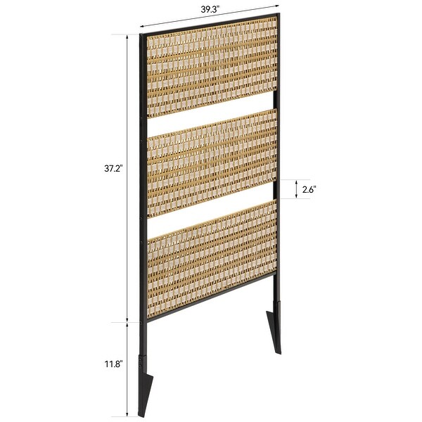 Rattan Privacy Fence Panel Screen Outside， Vinyl No Dig Outdoor Trash Can Enclosure Fence Air Conditioner Hider Fencing