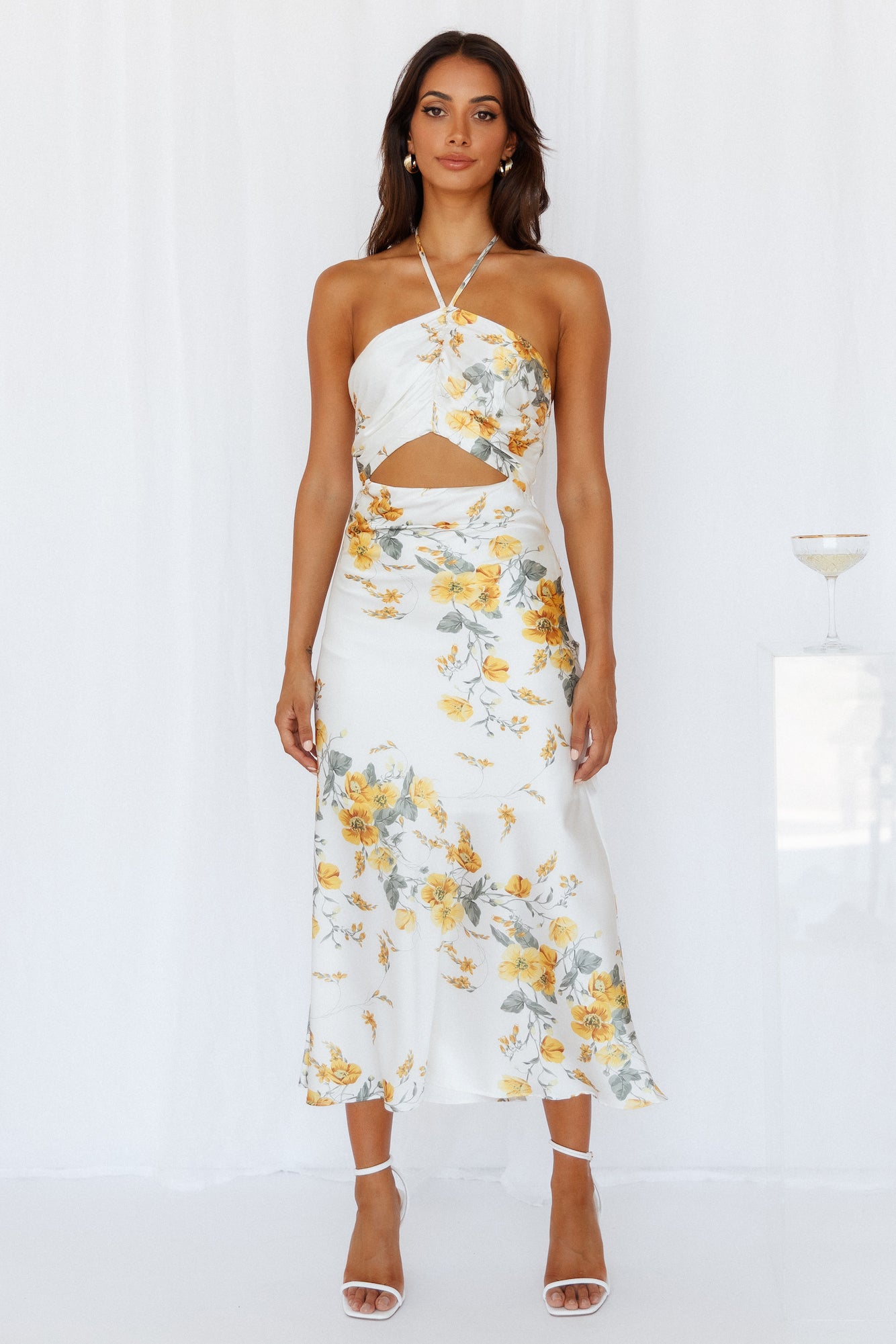 Sunny Seas Midi Dress Yellow