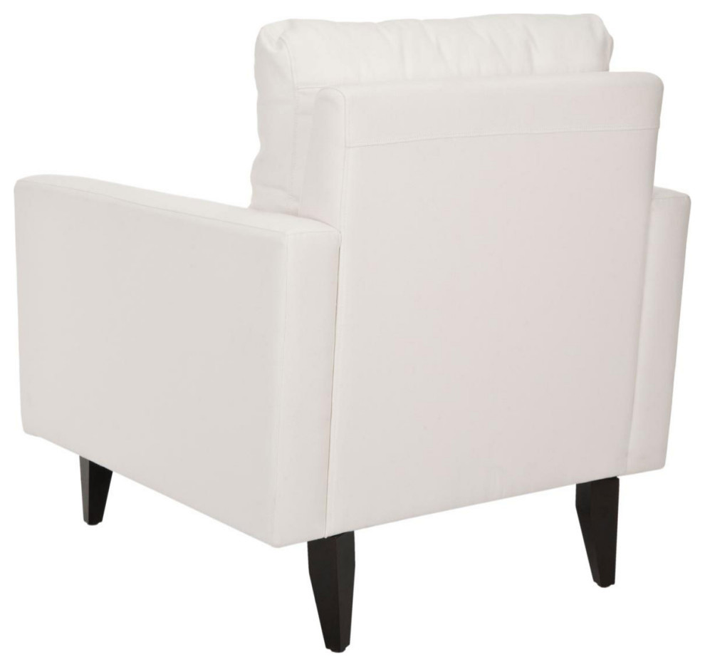 Macall Mid Century Modern Club Chair White   Transitional   Armchairs And Accent Chairs   by AED Luxury Home Decor  Houzz