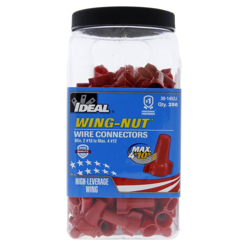 IDEAL 452 Red WING-NUT Wire Connectors (250 per Jar) 30-1452J