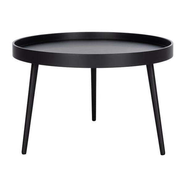 Fritz Modern Round Tray Top Coffee Table， Black