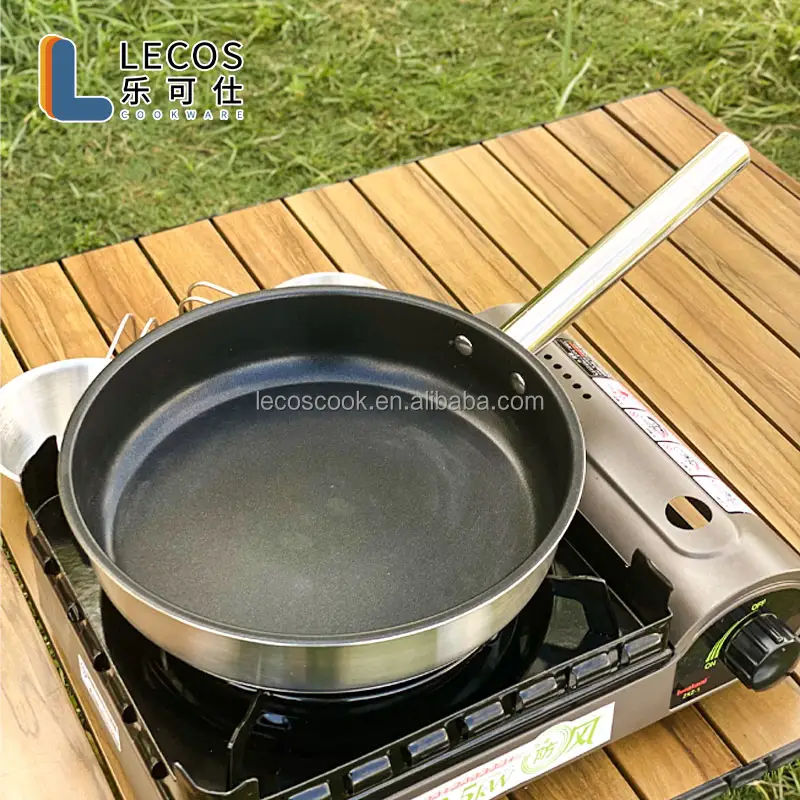 Camping Cookware Set  Compact Stainless Steel Combo Kit with Travel Tote Bag Rugged Outdoor