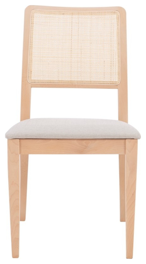 Linon Cole Solid Wood and Rattan Dining Chair in Natural   Tropical   Dining Chairs   by Homesquare  Houzz