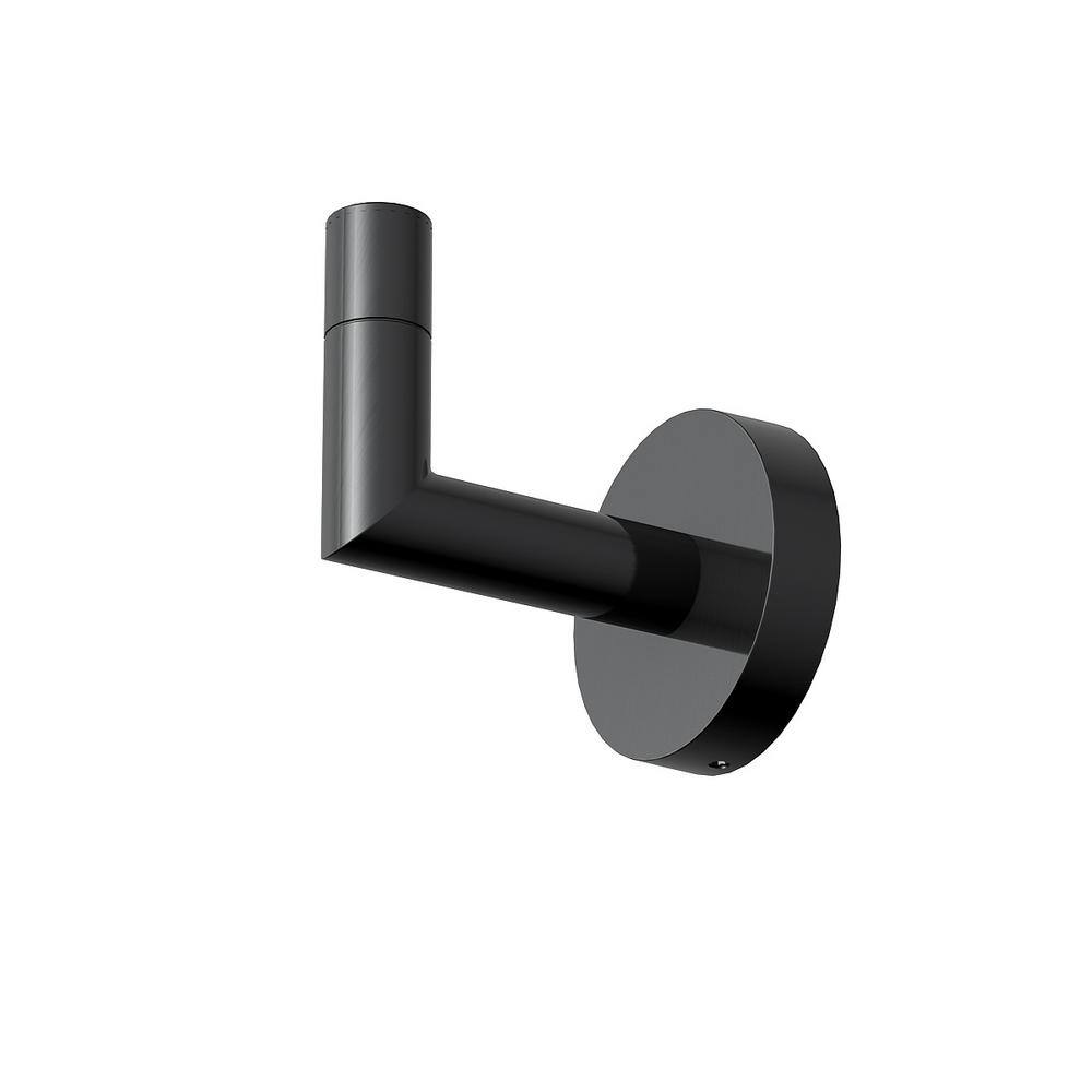 PRIVATE BRAND UNBRANDED Cartway Modern Wall Mounted Bathroom Robe Hook in Matte Black Finish 2550MB-RH