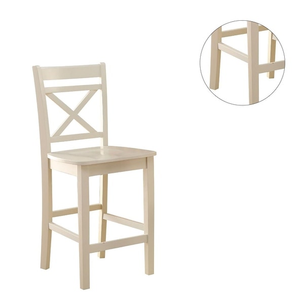 Set of 2 Wooden Counter Height Chairs