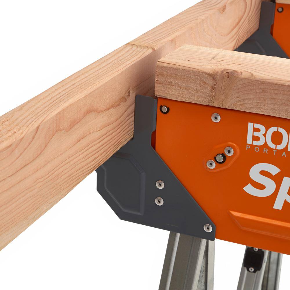 BORA 30 in. H Heavy Duty Steel Speedhorse Sawhorse with Auto Release Legs 1500 lbs. Capacity (2-Pack) PM-4500T