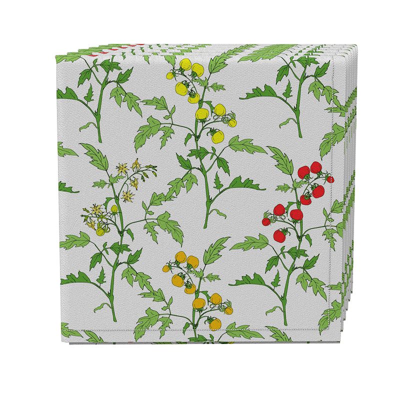 Napkin Set of 4， 100% Cotton， 20x20， Vines of Tomatoes