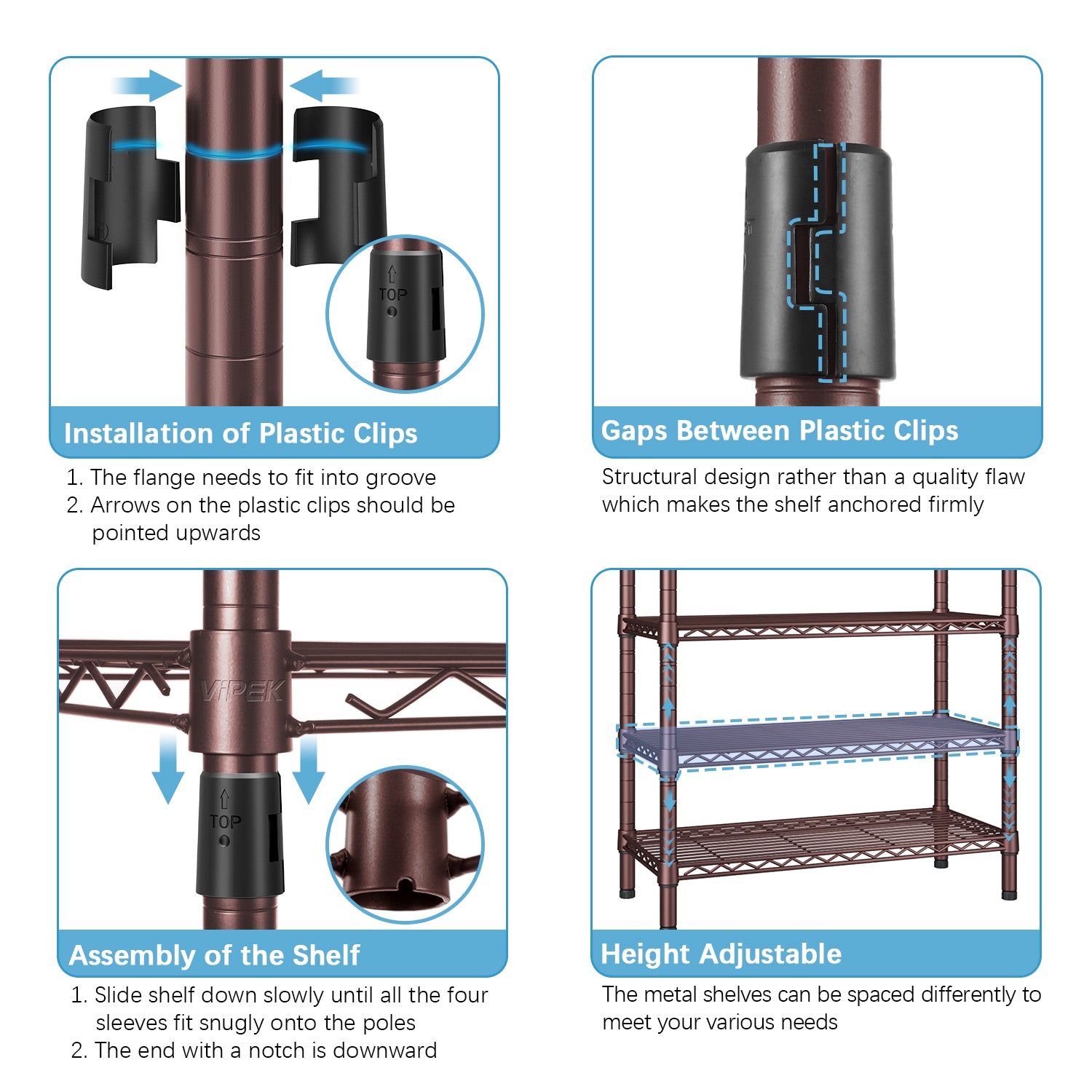 VIPEK V40 Garment Rack Heavy Duty Clothes Rack, 76"L x 15.7"W x 75.6"H, Max Load 800lbs, Bronze