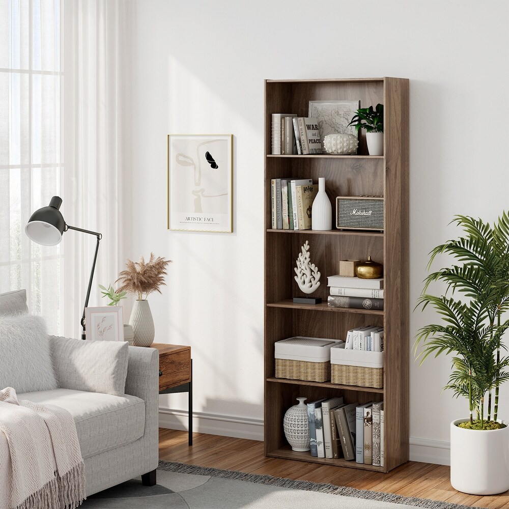 5 Shelf Storage Bookcase Modern Multi Functional Display Cabinet Furniture   23.5\