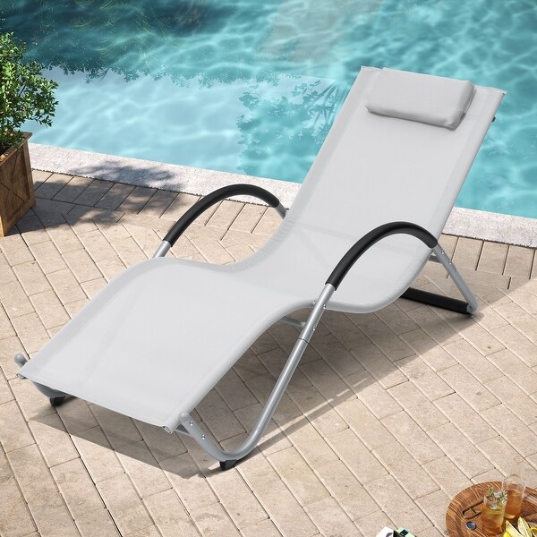 Pellebant Outdoor Patio Chaise Lounge Chairs with Headrest