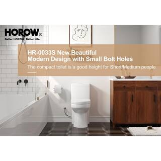 HOROW 1-piece 0.81.28 GPF Dual Flush Round Toilet in White with Seat Included HR-0033S