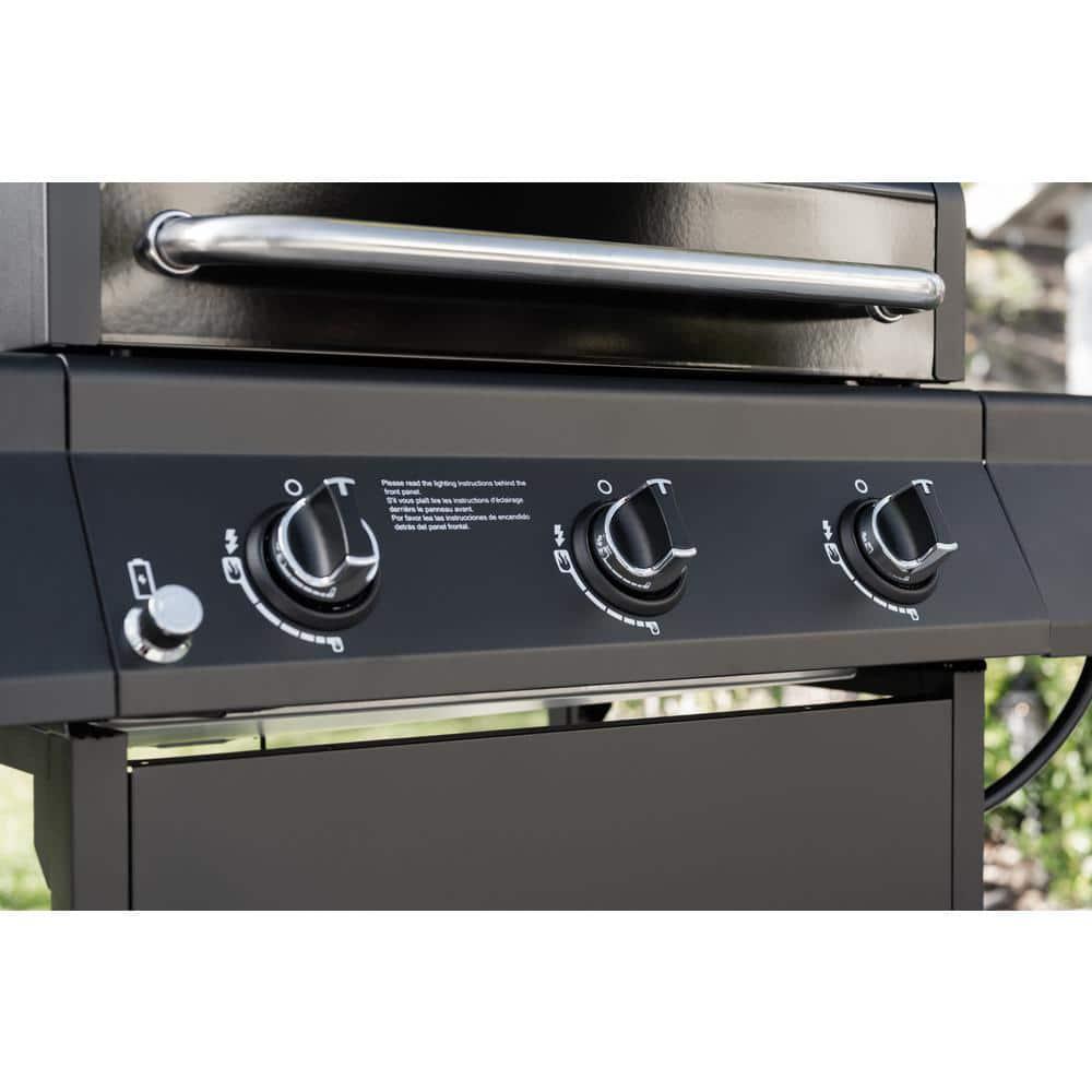 Nexgrill 3Burner Propane Gas Grill in Black with Side Burner