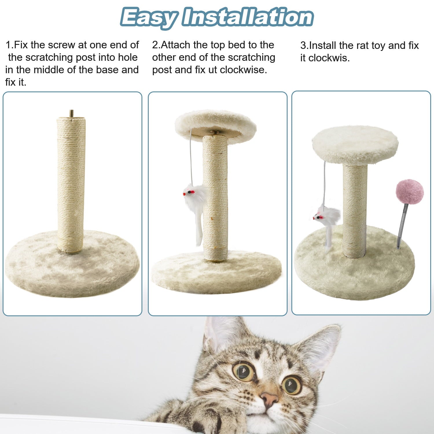 Elegant Choise Cat Tree Scratcher Towers Toys with Ball Scratching Post 11