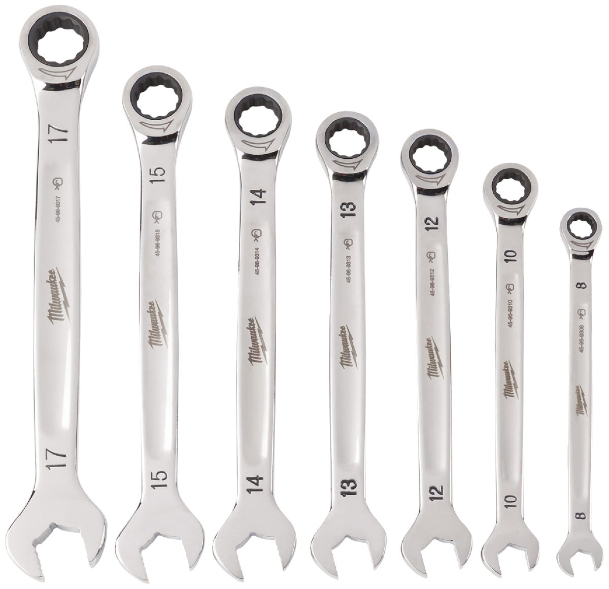 MW 7-Piece Metric Ratcheting Combination Wrench Set