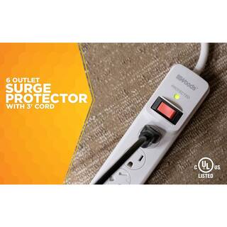 Woods 6-Outlet Surge Strip with 3 ft. Cord 41492