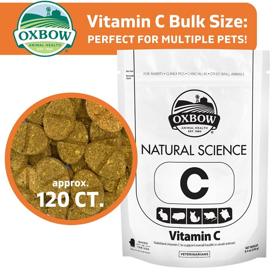 Oxbow Natural Science Vitamin C Support Small-Pet Supplement， 8.4-oz bag