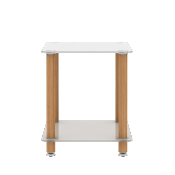 2-Tier Space End Table Side Table with Storage Shelve