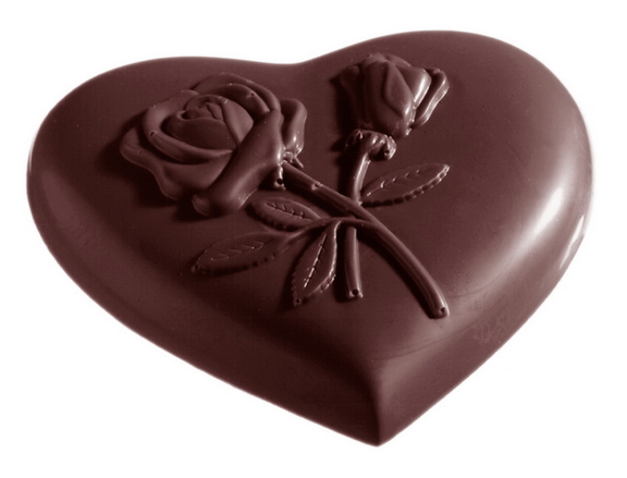 Chocolate World CW2161 Chocolate mould heart rose