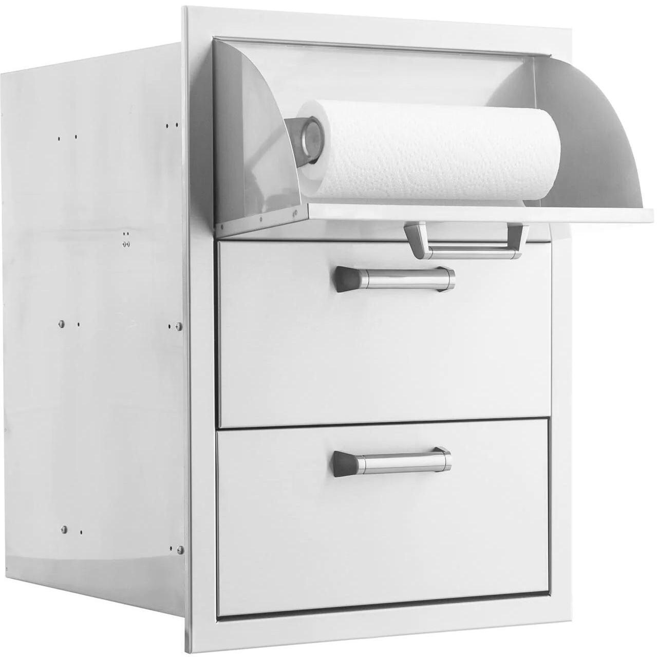 Signature 16-Inch Stainless Steel Double Access Drawer With Paper Towel Dispenser