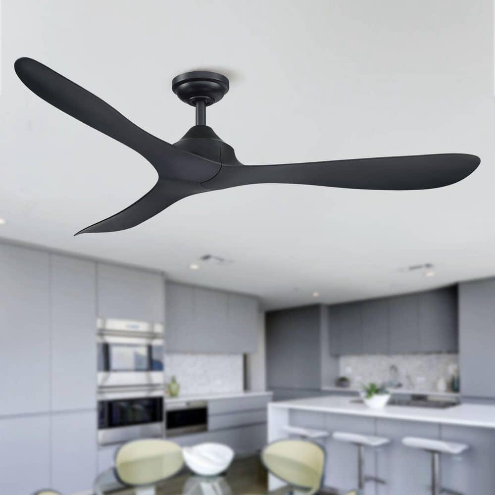 Parrot Uncle Joachim 56 in Modern Black 3Blade Propeller Ceiling Fan with Remote Control