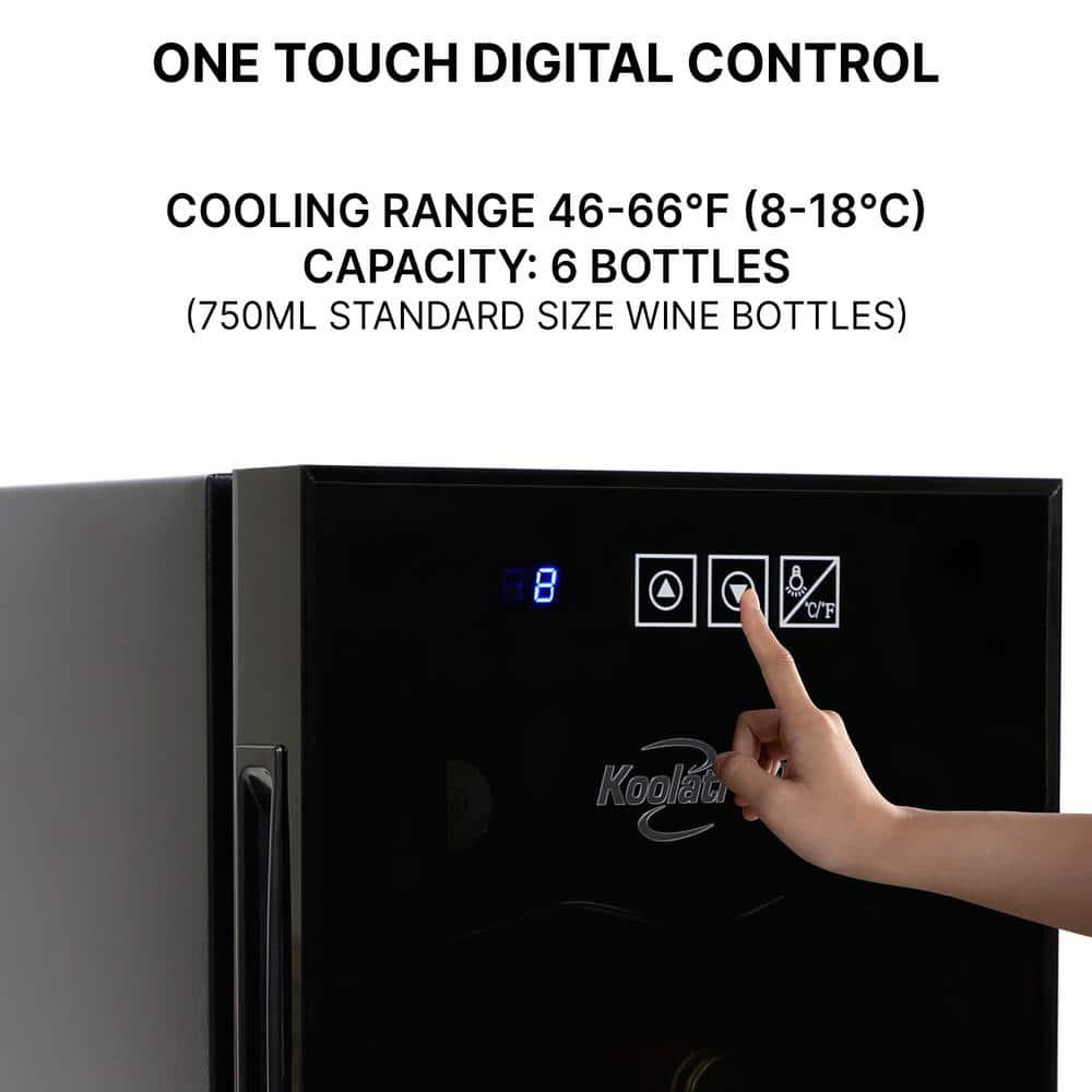 Koolatron 6 Bottle Wine Cooler Black 065 cu ft