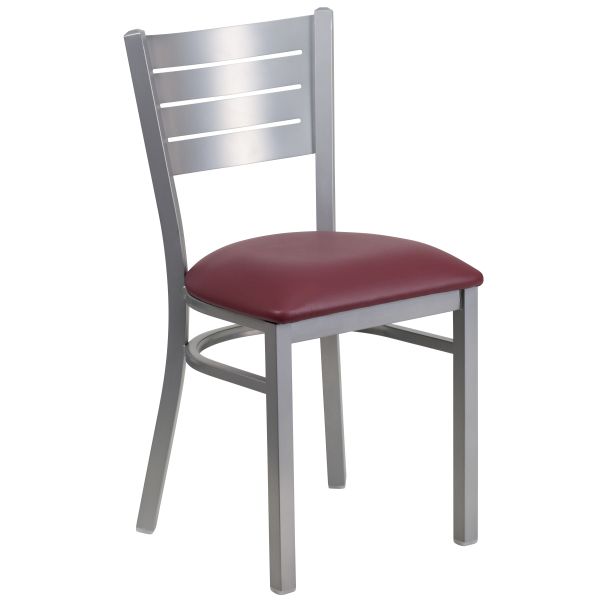 Flash Furniture Slat Back Metal Restaurant Chair [XU-DG-60401-BURV-GG]