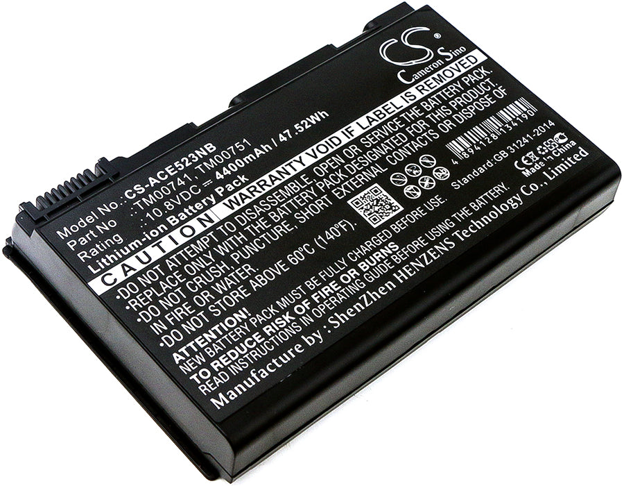 Acer Extensa 512 Black Laptop and Notebook 4400mAh Replacement Battery BatteryClerkcom Laptop and Notebook