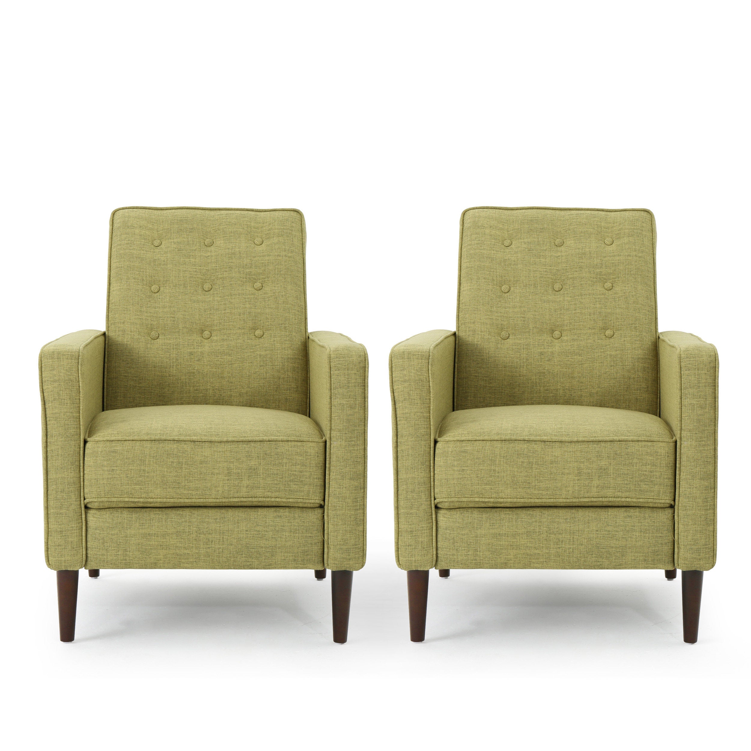 Mason Mid-Century Modern Tufted Back Fabric Recliner (set of 2)