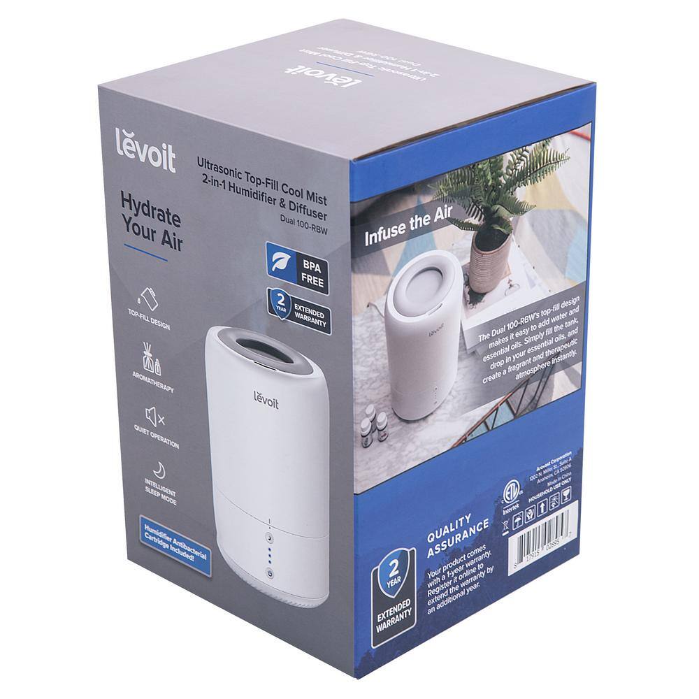 LEVOIT Ultrasonic Top-Fill Cool Mist 2-in-1 Humidifier and Diffuser HEAPHULVNUS0015