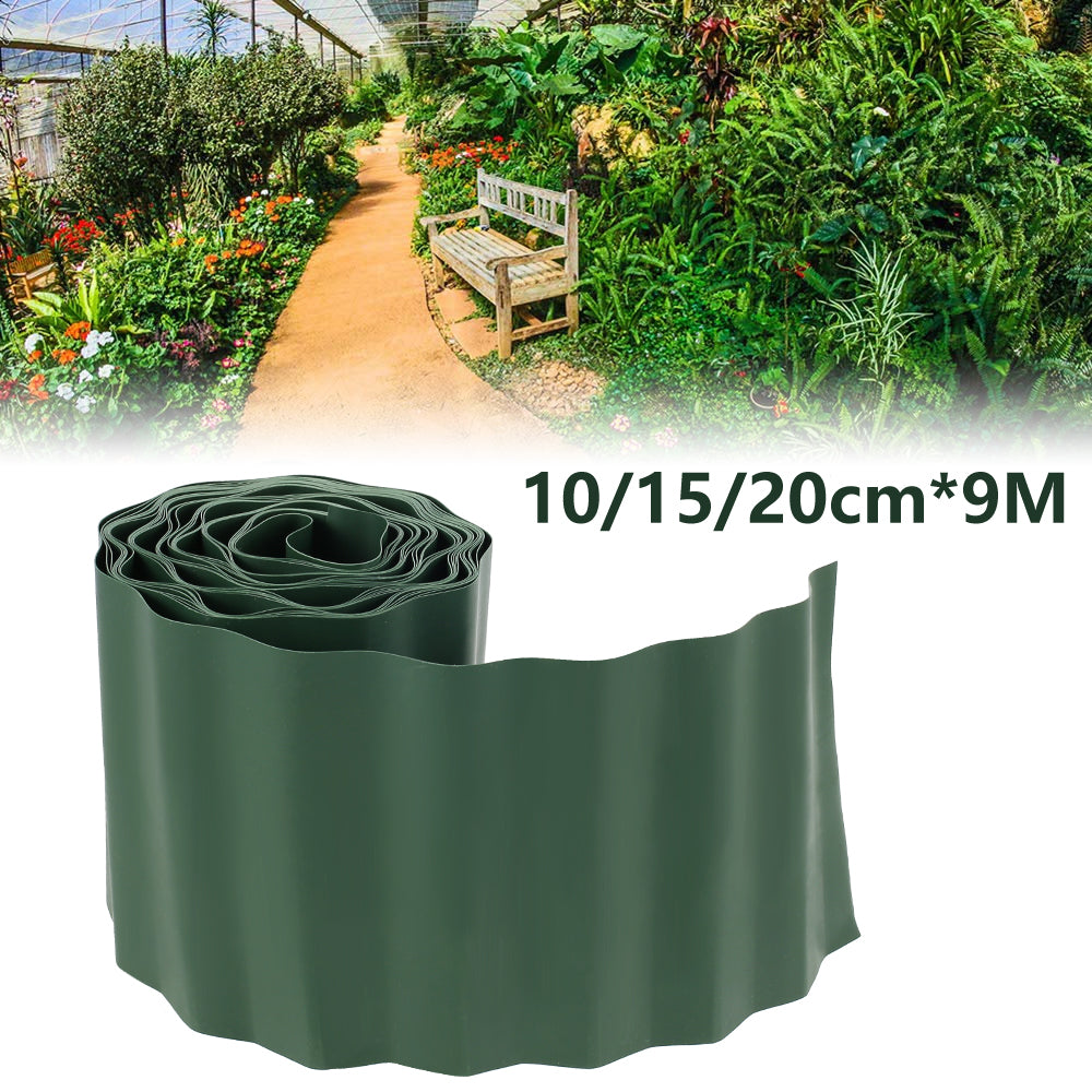 Willstar Plastic Lawn Edging Roll 9m x 20cm Flexible Garden Lawn Grass Edge PVC Garden Lawn Edging DIY Outdoors Garden Fence Flexible Garden Lawn Grass Edge