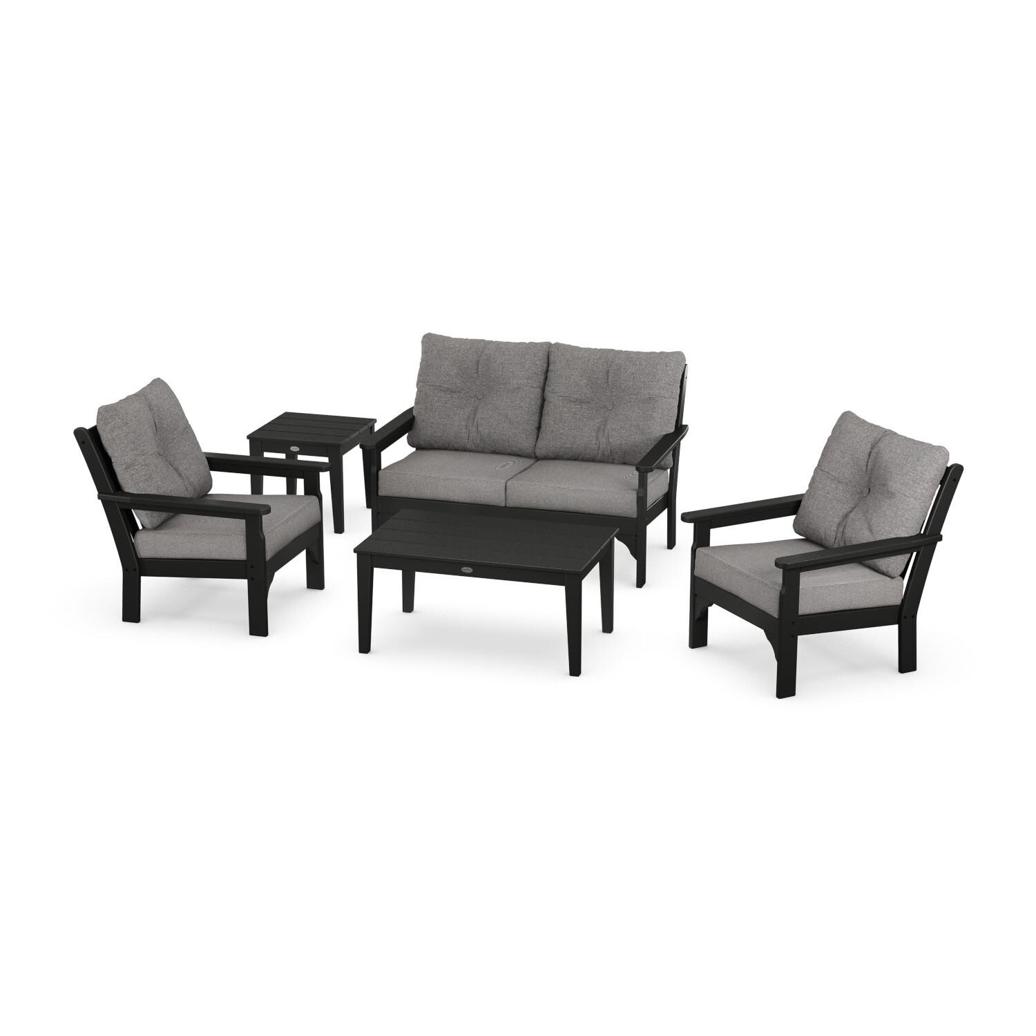 POLYWOOD Vineyard 5-Piece Deep Seating Set w/ Loveseat