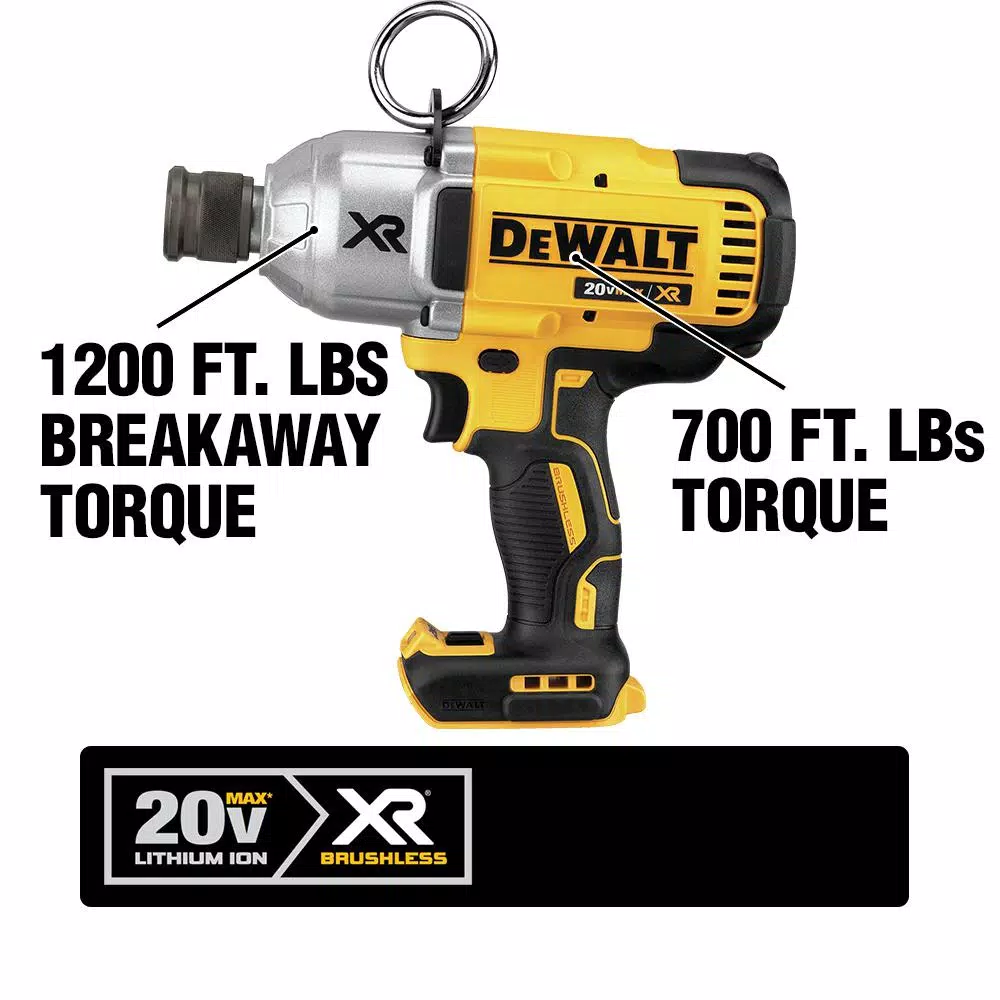 DEWALT 20-Volt MAX XR Cordless Brushless 7/16 in. High Torque Impact Wrench Quick Release Chuck and (2) 20-Volt 5.0Ah Batteries and#8211; XDC Depot