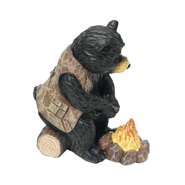 Transpac Resin 4 5 In Multicolor Spring Bear With Fire Fig