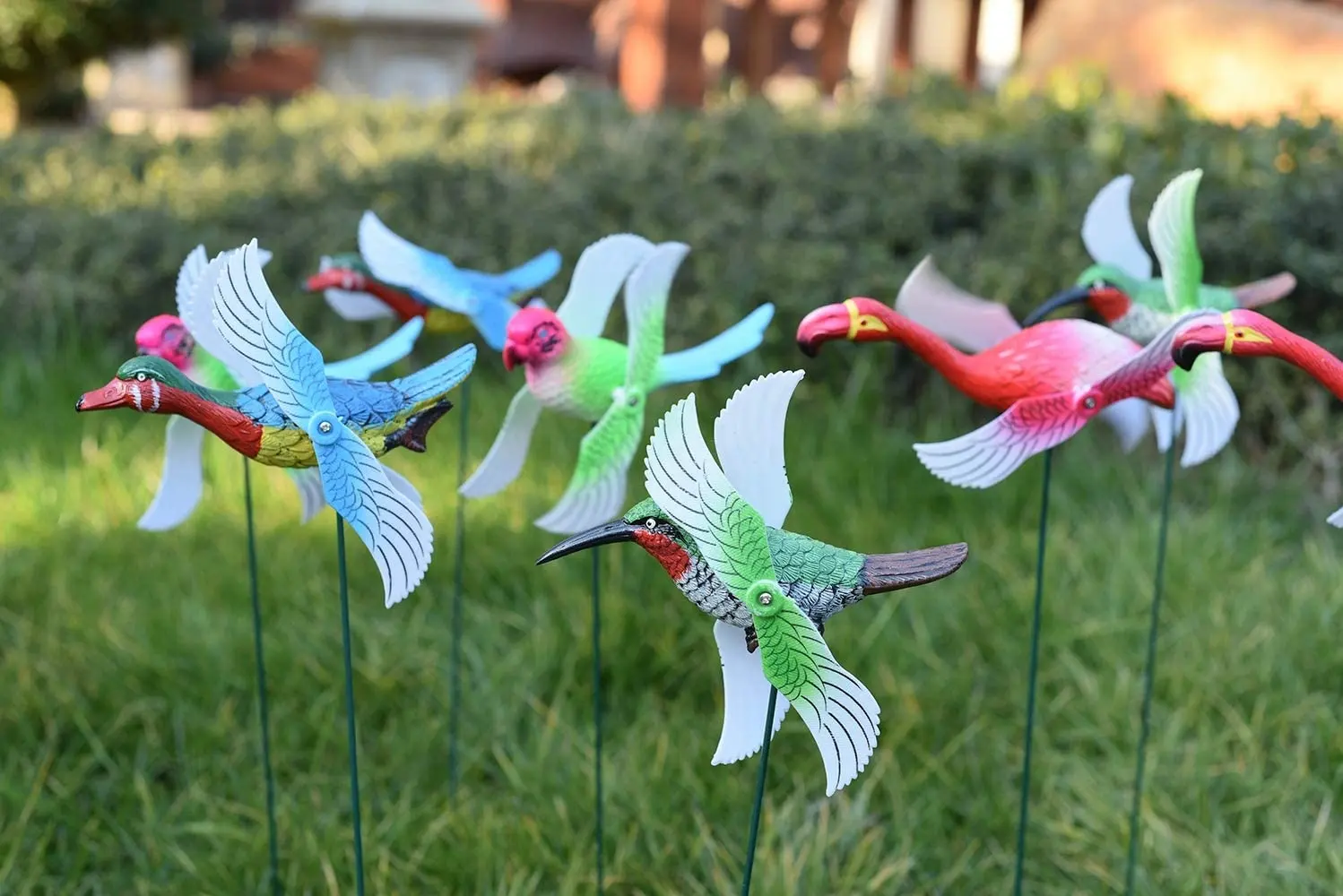 Outdoor supplies kid's toy garden ornament plastic wind spinner bird windmill stick