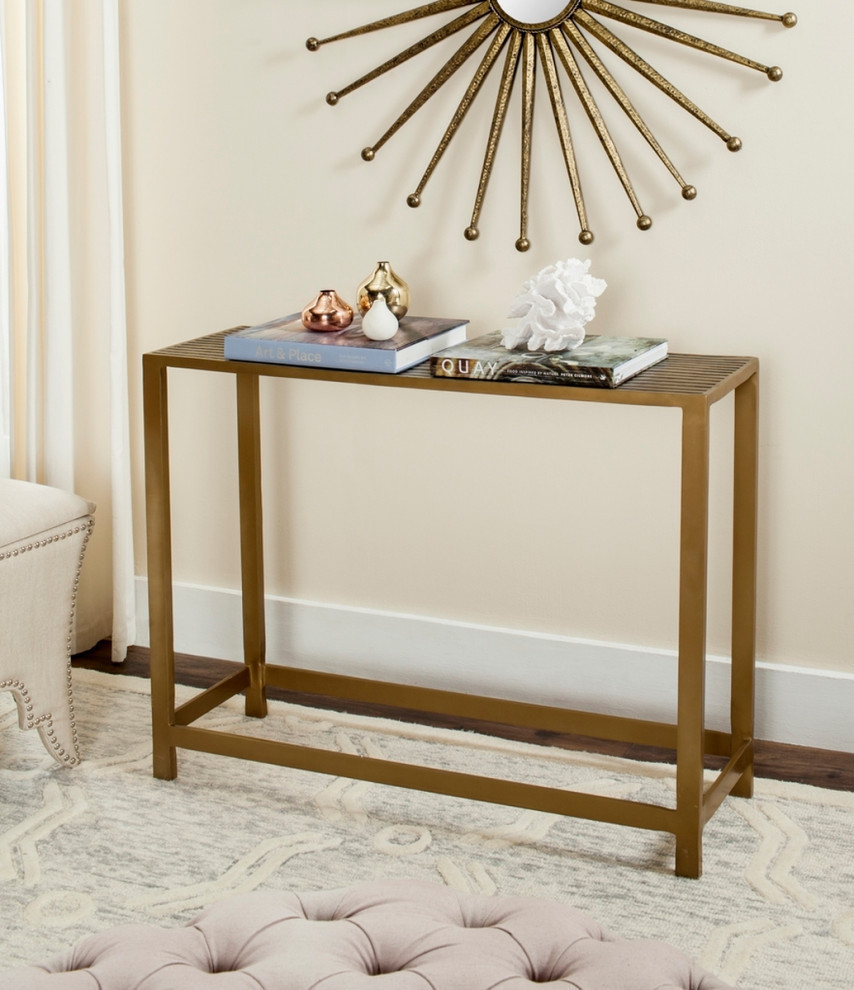 Vana Console  Antique Brass   Contemporary   Console Tables   by Rustic Home Furniture Deco  Houzz