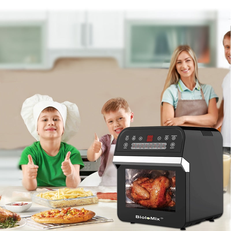 12L Air Fryer Oven, 1600W Air Fryer Oven Toaster, Rotisserie And Dehydrator with LED Digital Touchscreen 16-In-1 Countertop Oven