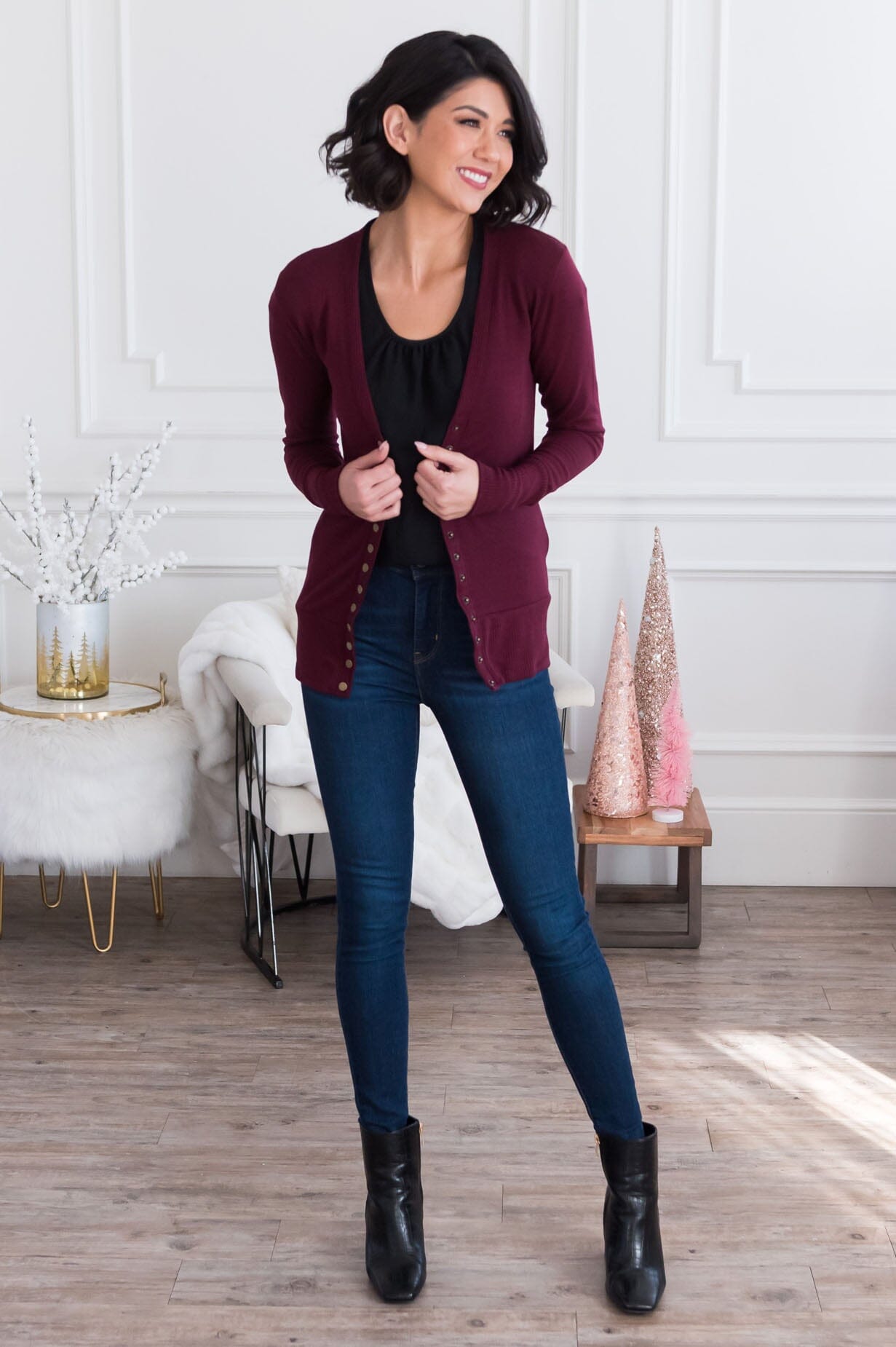 Free Soul Modest Button Cardigan