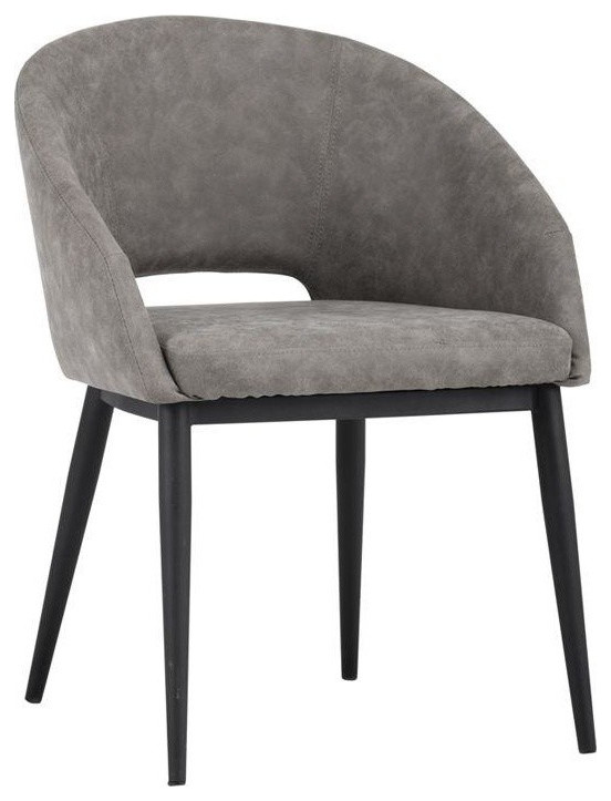 Mandeville Dining Chair Black Antique Grey  Set of 2   Midcentury   Dining Chairs   by Virgil Stanis Design  Houzz