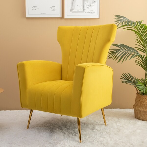 Wingback Velvet Accent Chair Arm Chair