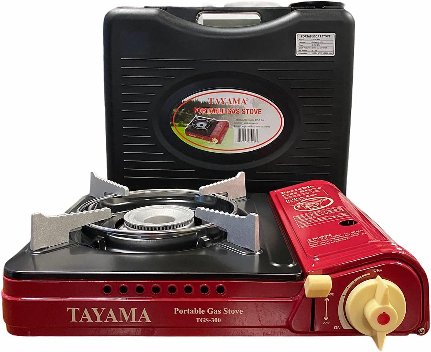 Tayama TGS-300 13 in. Portable Butane Gas Stove&#44; Red