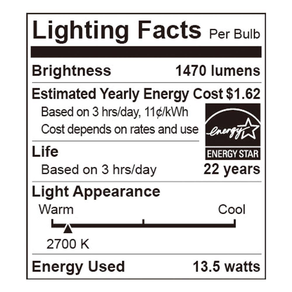 EcoSmart 100-Watt Equivalent R20 CEC Dimmable LED Light Bulb in Soft White (1-Bulb) A20R20100WT2001