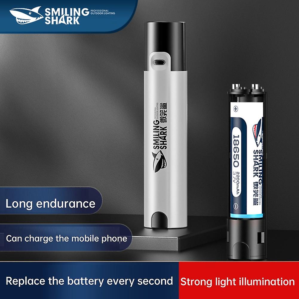 Strong Side Lights Flashlight Smile Shark Floodlight Mini Portable Compact Walking Daily Portable