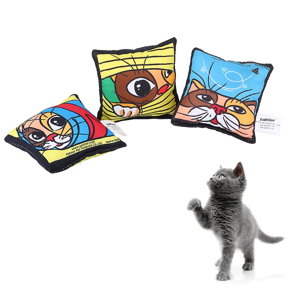 3 Pcs Breathable Mini Pillow Cat Chewing Toy With Catnip Catmint Kitten Toy Supplies