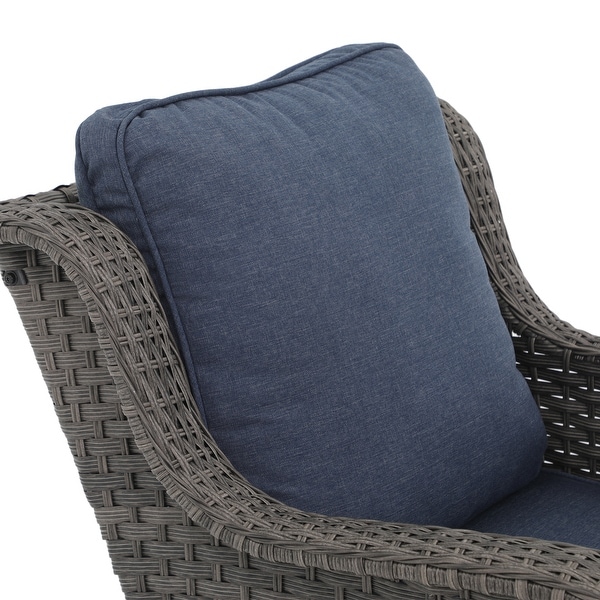 Outdoor Wicker 360 Degree Swivel Chairs with Square Table