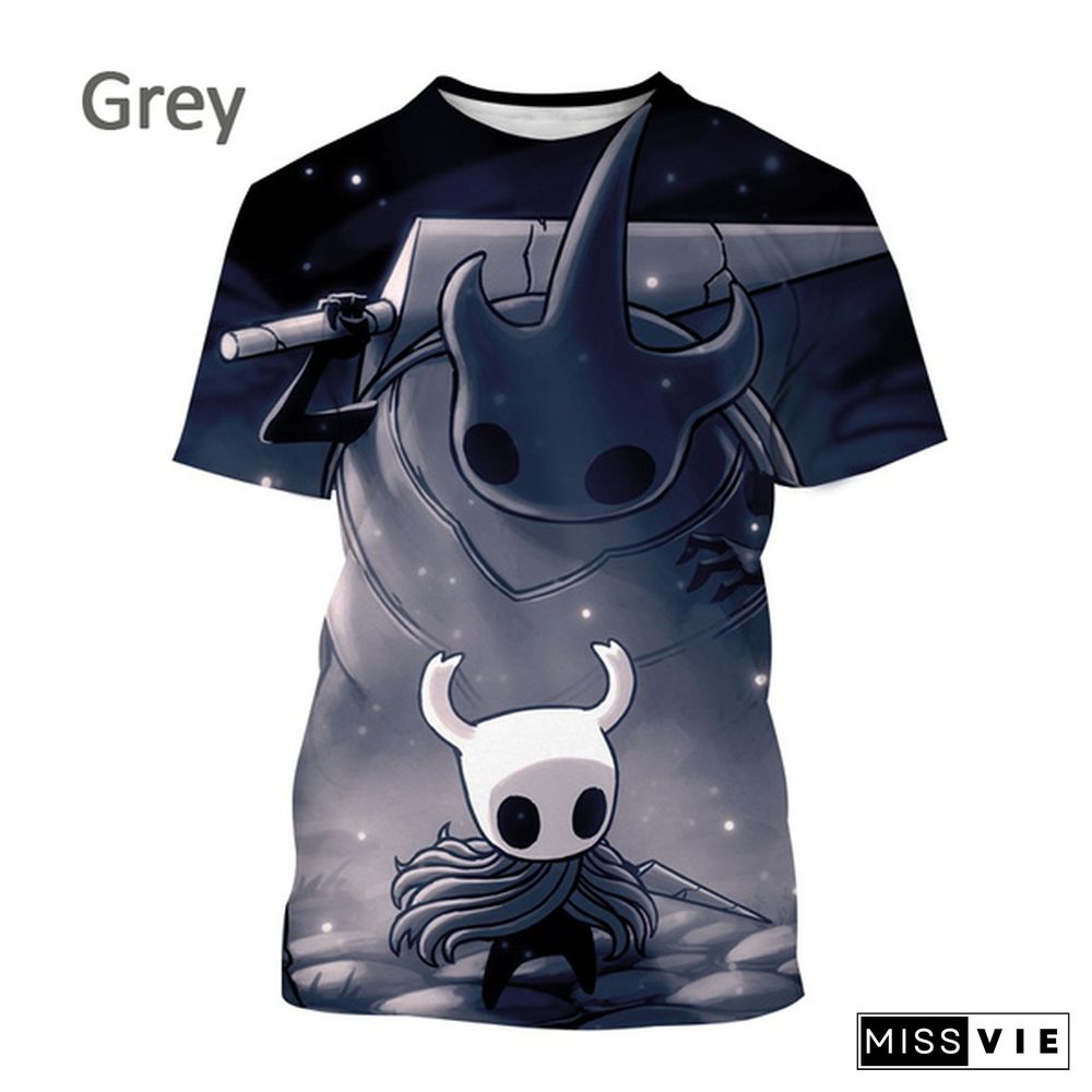 New Hollow Knight Cool Printed Short-sleeved T Shirt Men's Fashion Game T Shirt Casual Harajuku Streetwear Top