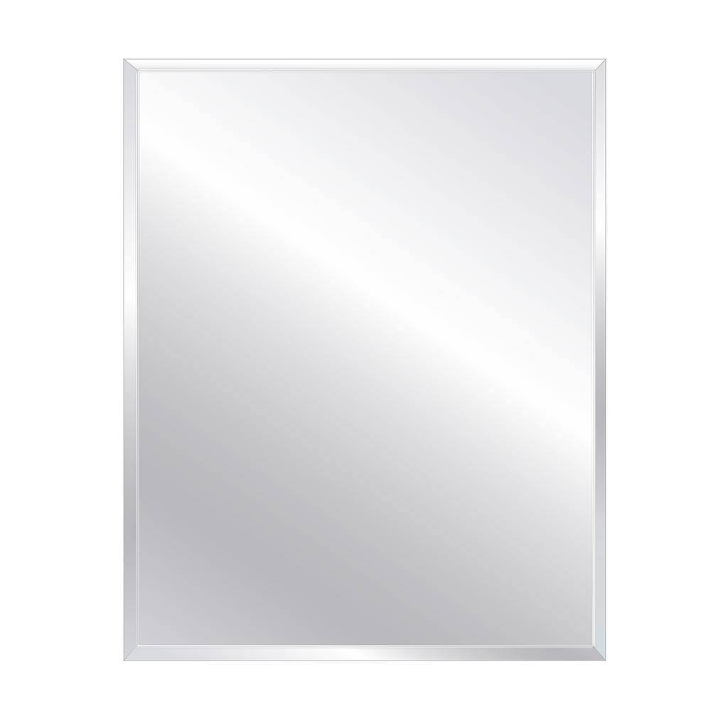 Glacier Bay 30 in. W x 36 in. H Rectangular Frameless Beveled Edge Wall Bathroom Vanity Mirror in Silver 81176